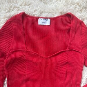 Old Navy Women's Red Square Neck Sweater Size M